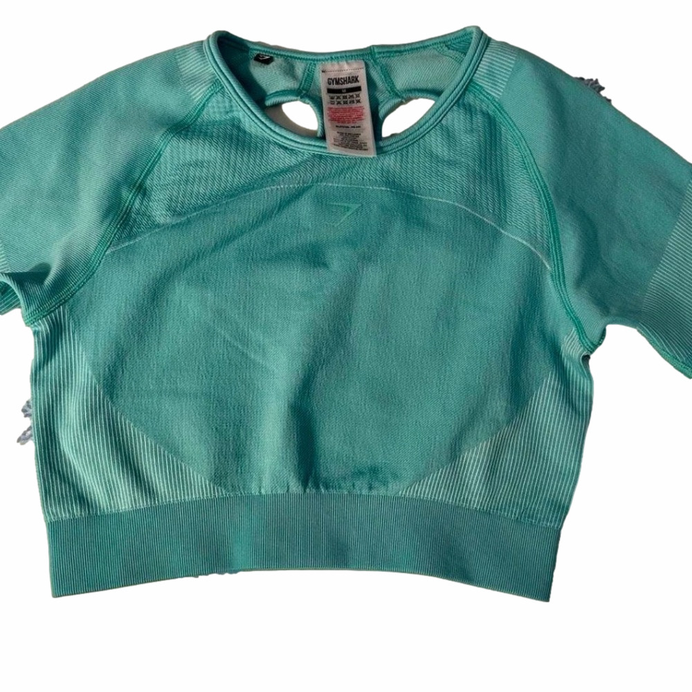 Gymshark Aqua Cropped Workout Top | EUC | Sz M